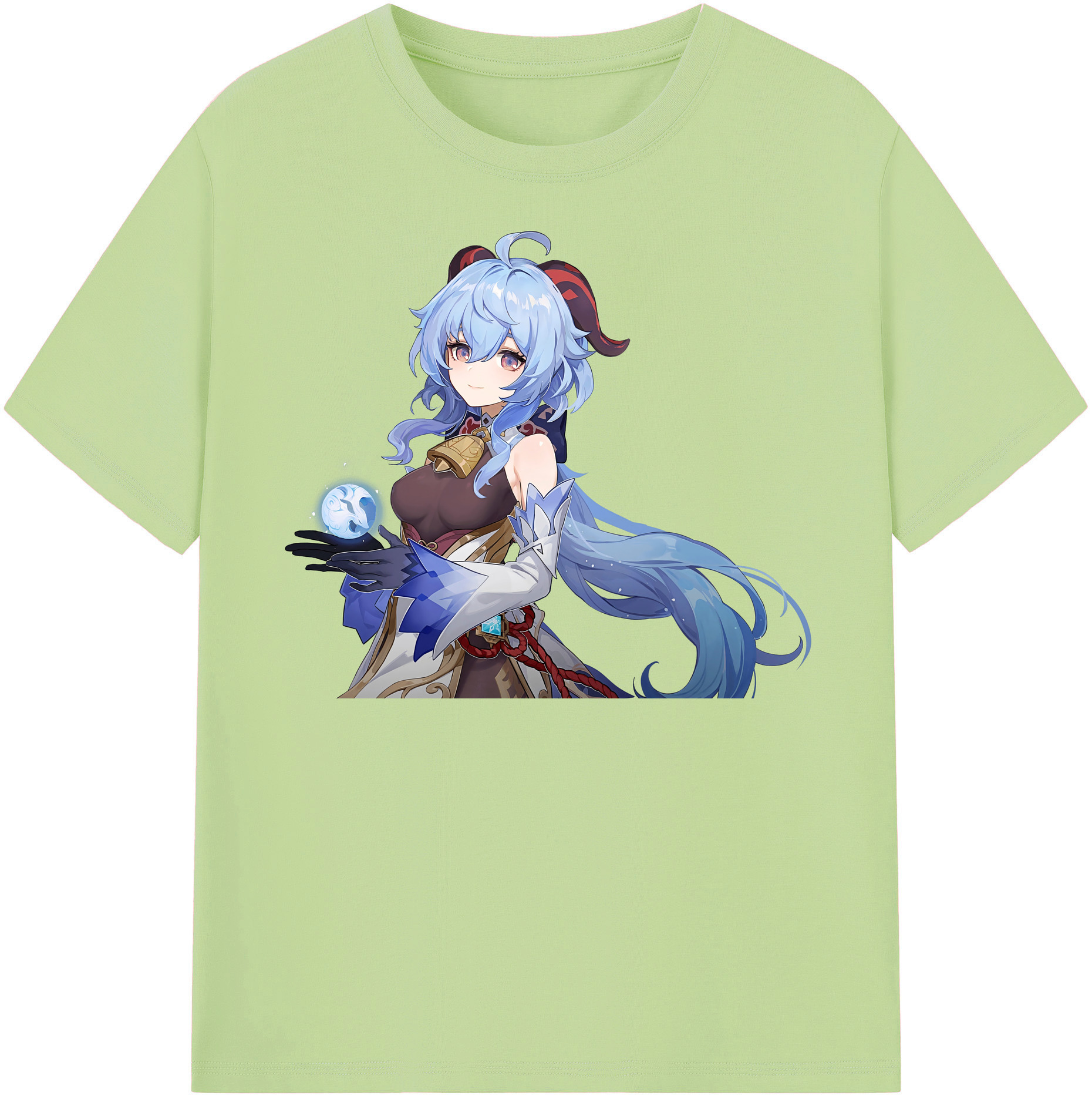 げんし神 甘雨 かんう genshin Ganyu 綿100％半袖Tシャツ（フロントプリント）